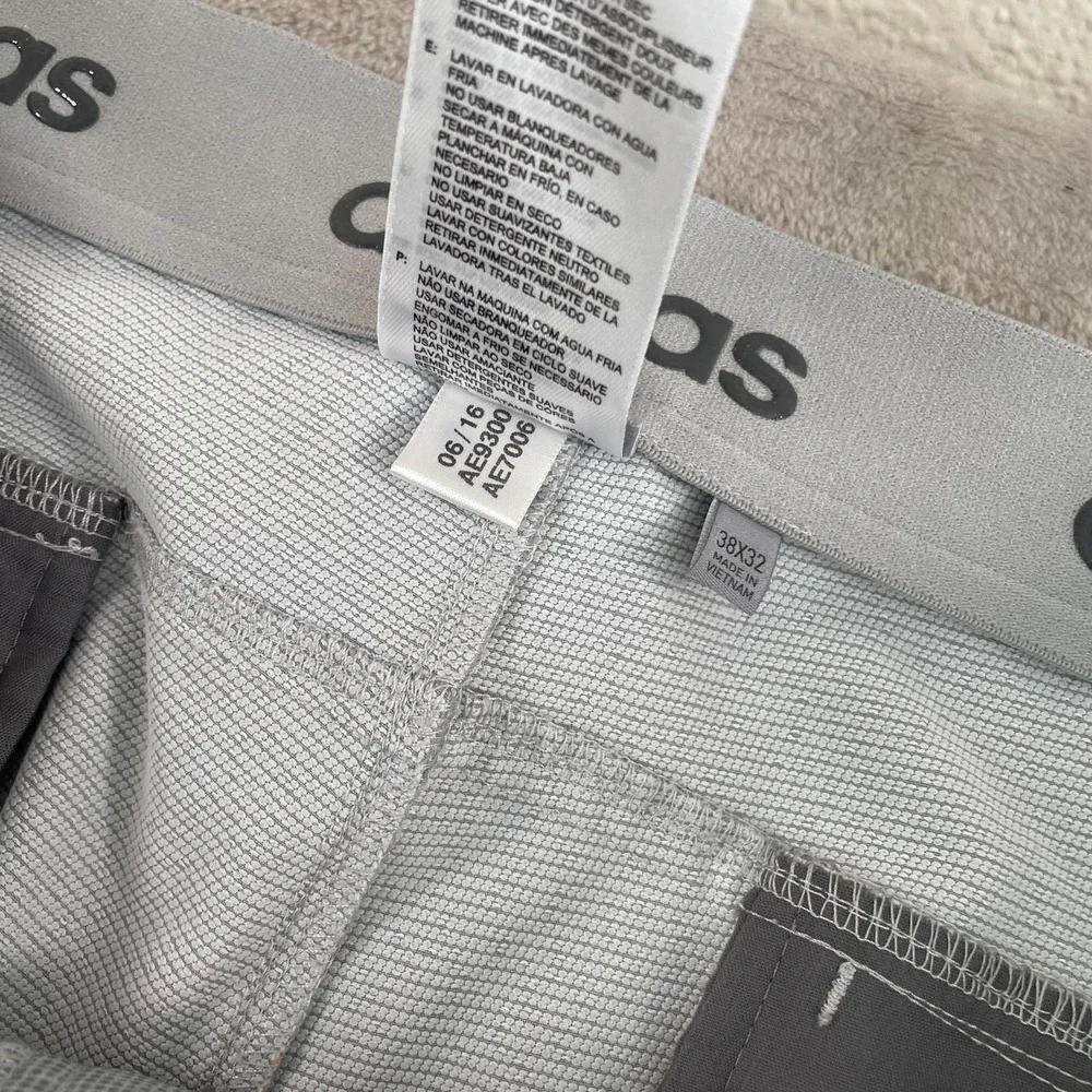 Adidas Performance Golf Pants Men 38x32 Grey Geometric AOP Stretch Straight NWOT